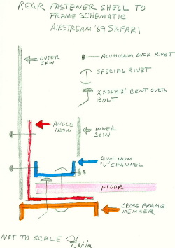 rear frame floor fastener schematic